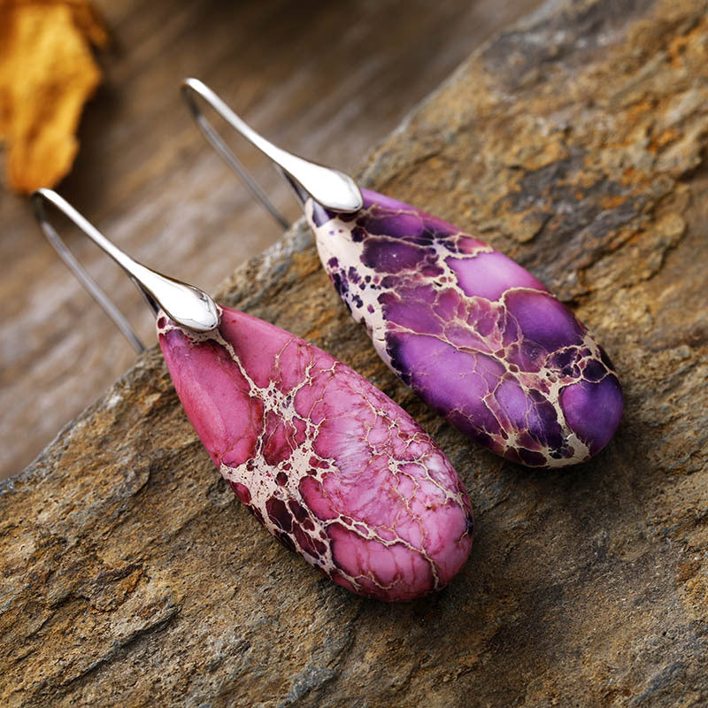 gemstone teardrop dangles