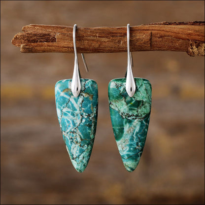 geometric stone earrings
