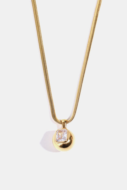 gold geometric zircon pendant