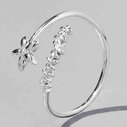 floral silver ring