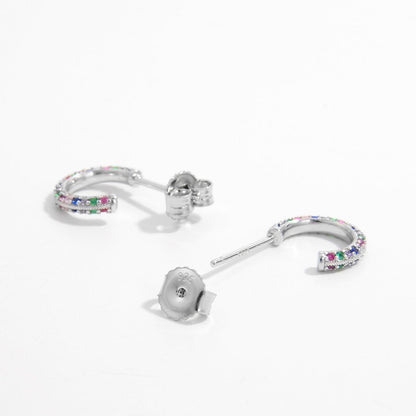 contrast zircon silver studs