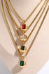 gold geometric zircon pendant