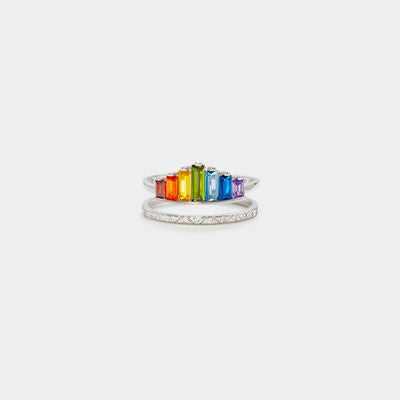 double layer zircon silver circle