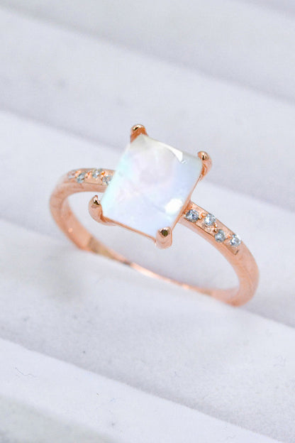 square moonstone silver circle