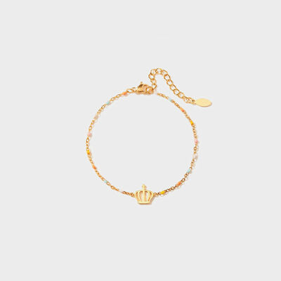 gold crown bead bracelet
