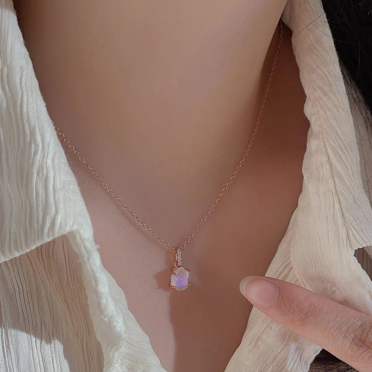 moonstone silver pendant