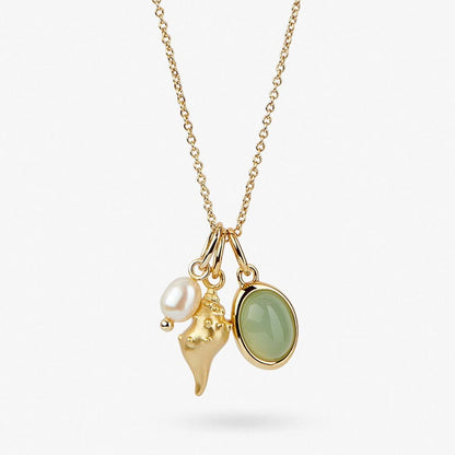 gold crystal conch pendant