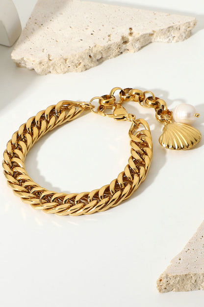 gold curb chain bracelet