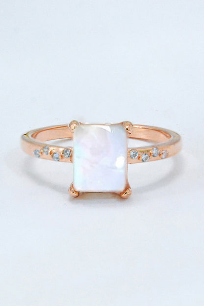 square moonstone silver circle