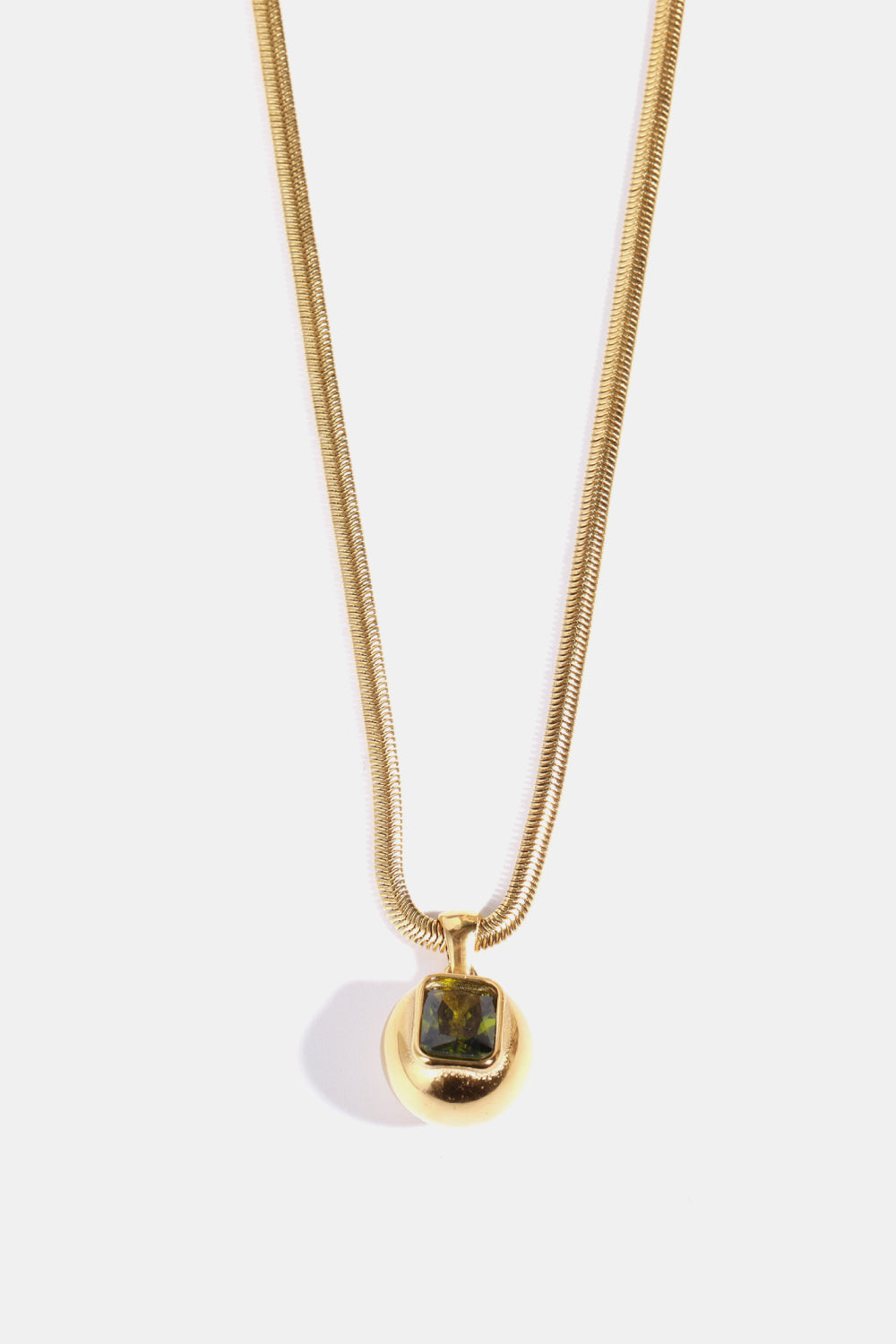 gold geometric zircon pendant