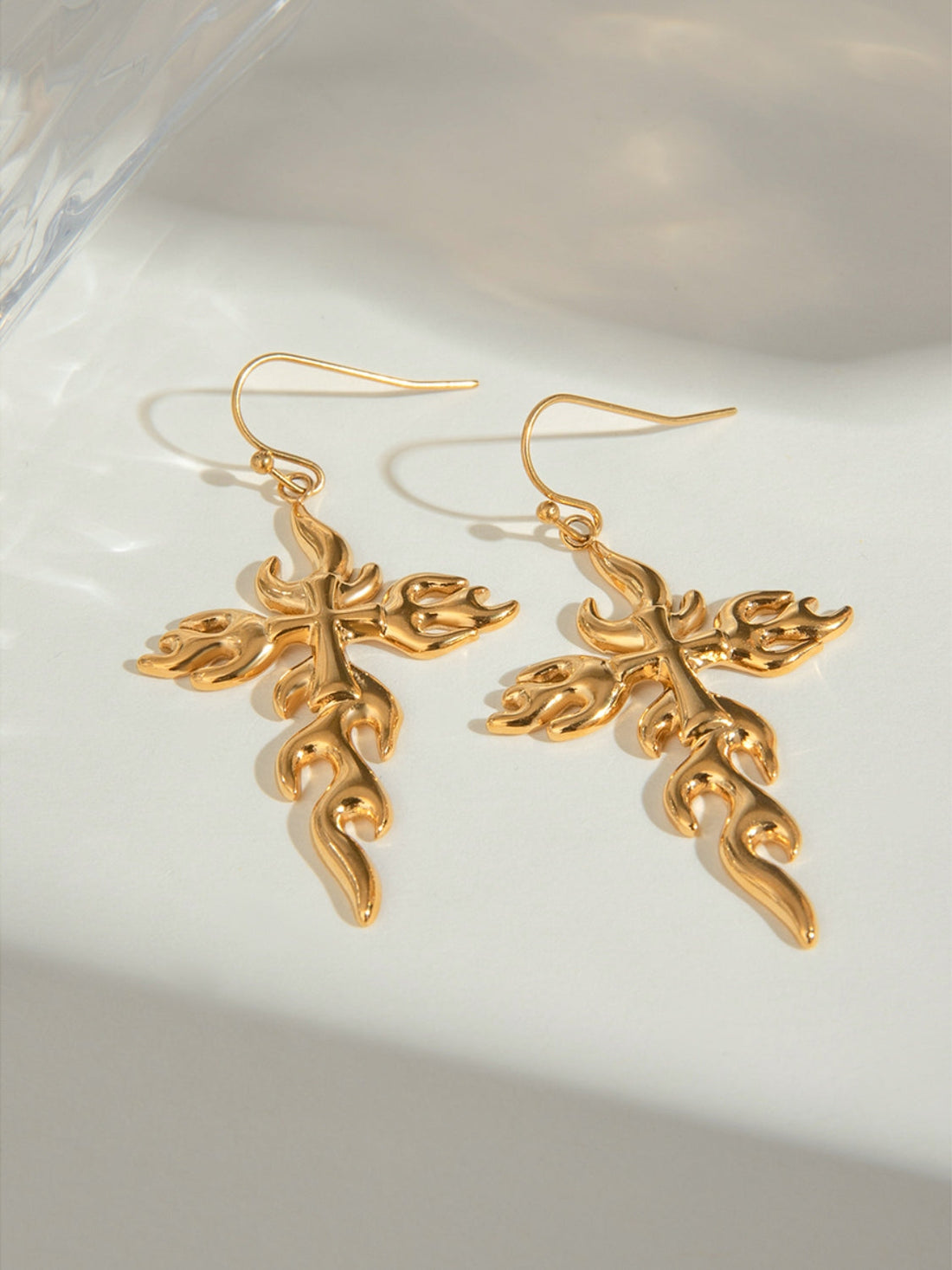 gold plated cross studs