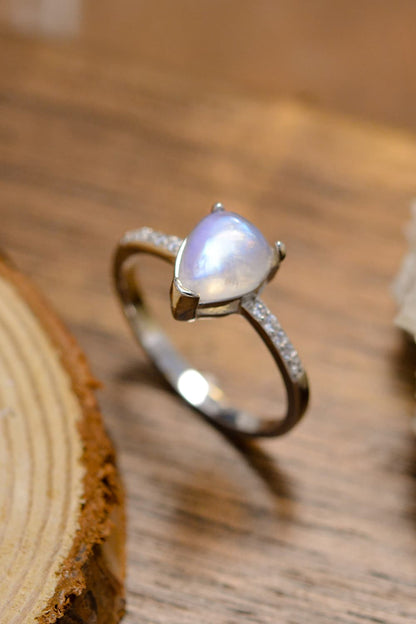 moonstone side stone ring