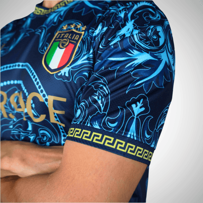 Italy Versace Shirt - Blue Aqua Edition